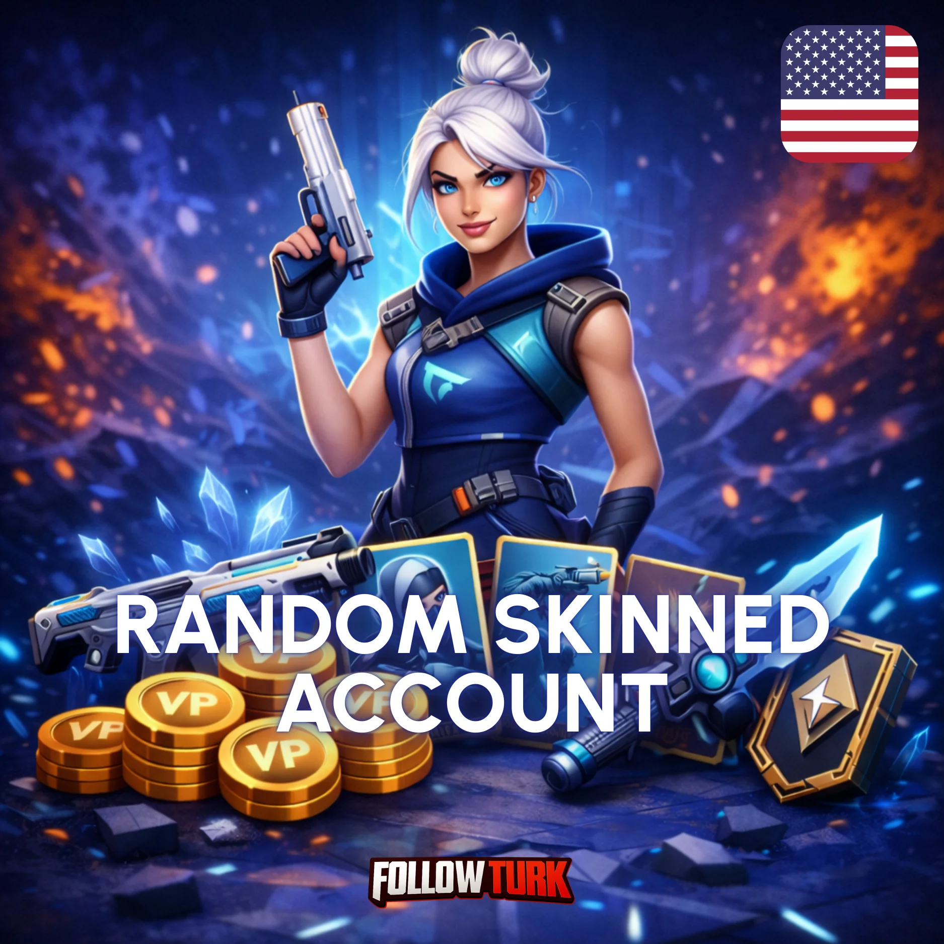 NA - Amérique du Nord Compte Valorant aléatoire avec skins - Accès complet - FollowTurk