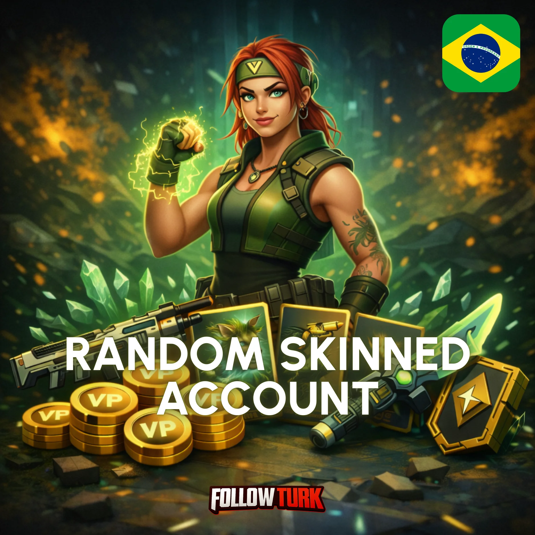 BR - Compte skinné aléatoire Brazil - Accès complet - FollowTurk