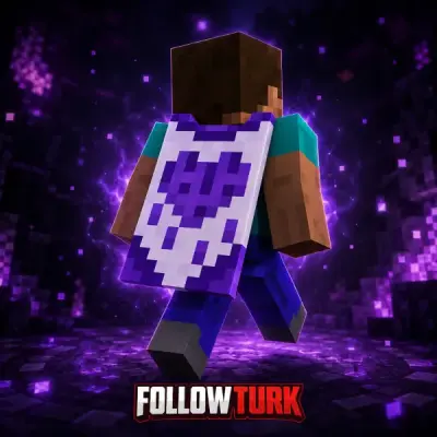 Cape Cœur Violet - Clé Minecraft