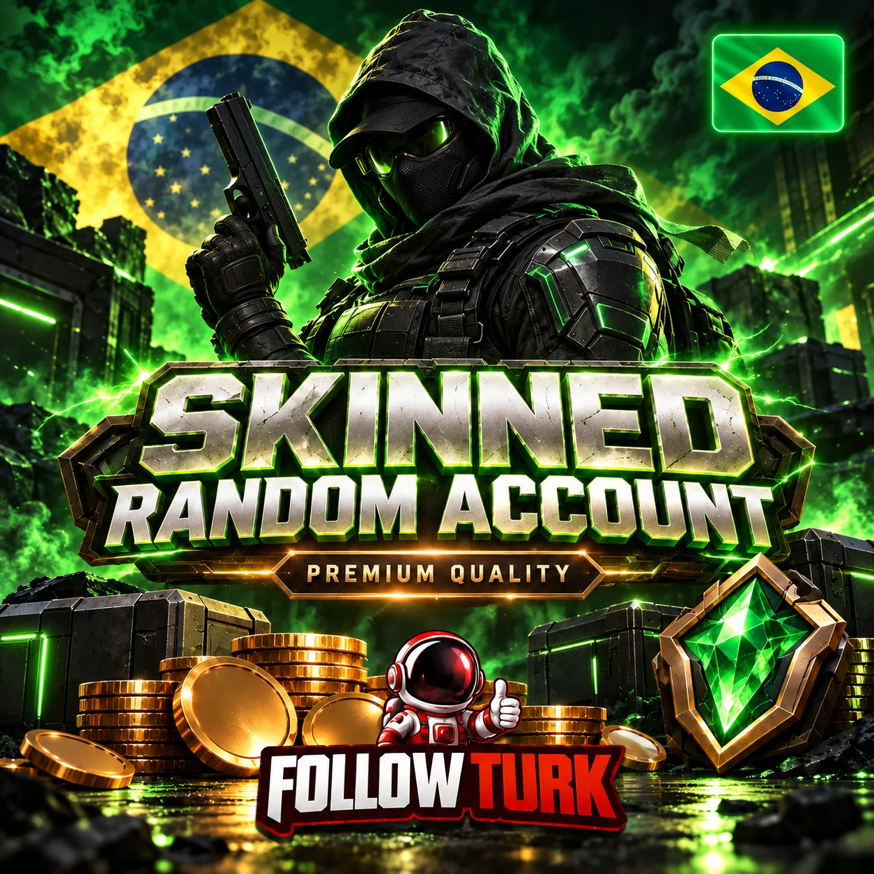 BR - Compte skinné aléatoire Brazil - Accès complet - FollowTurk